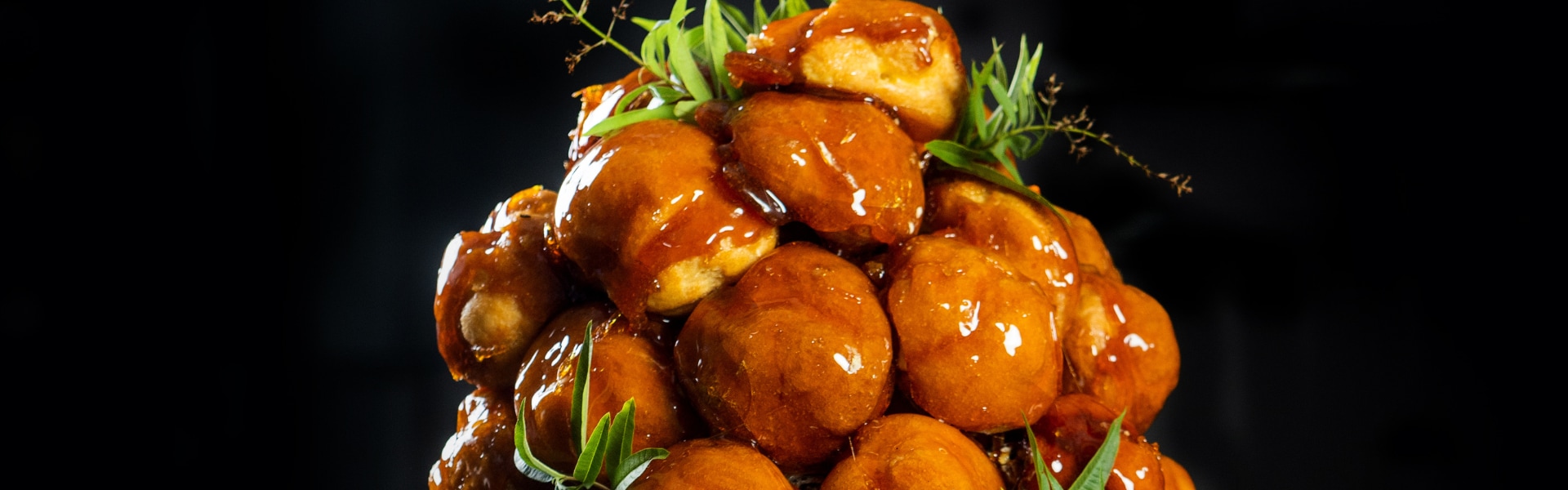 Caramel Profiteroles with White Chocolate Caramel Ganache