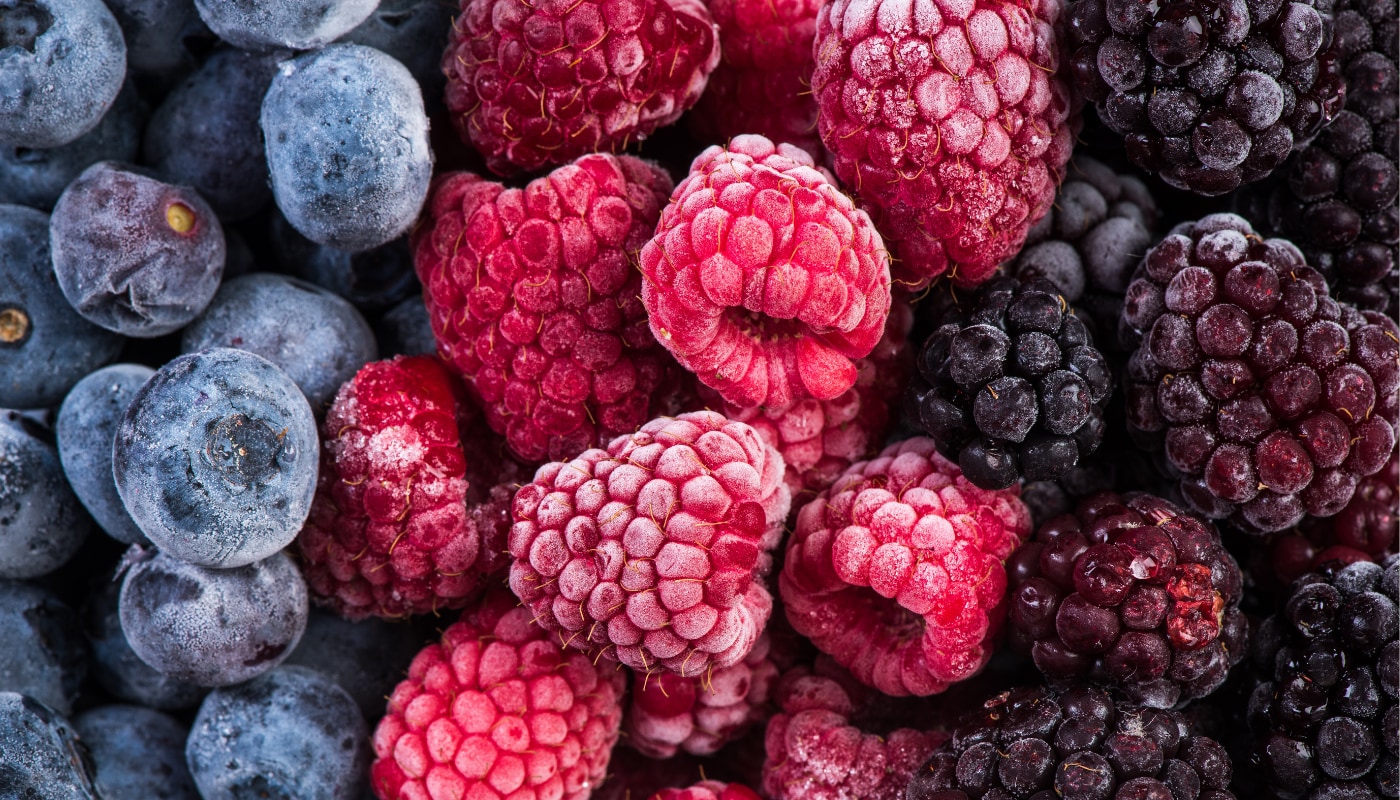 Fresh, vibrant berries without ice