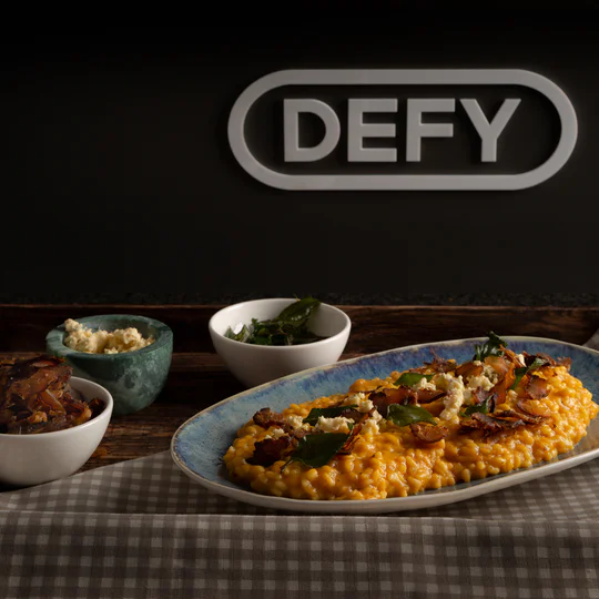 Italy Creamy Butternut Risotto with Gorgonzola Biltong and Crispy Sage