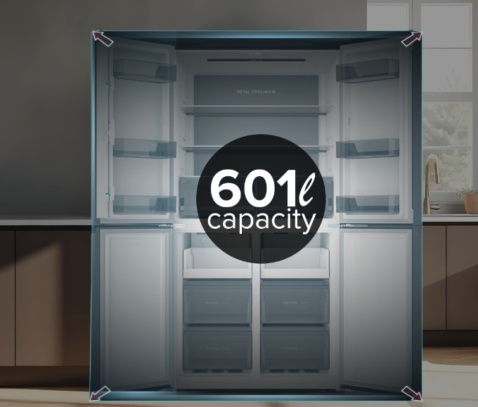 Inverter compressor illustration with energy efficiency indicator.