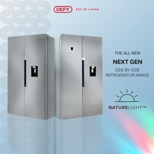 Defy’s New Side-by-Side Range of Fridges with NatureLight and Full No-Frost Technology1