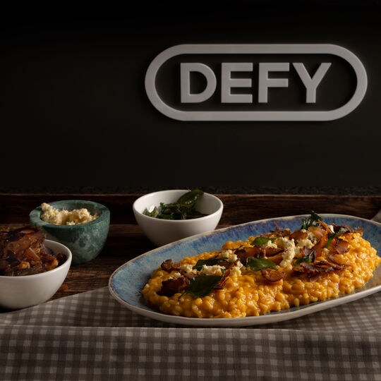 ITALY CREAMY BUTTERNUT RISOTTO With Gorgonzola, Biltong and Crispy Sage1